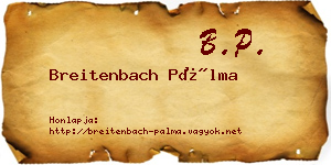 Breitenbach Pálma névjegykártya